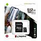 Kingston 512GB Canvas Select Plus MicroSDXC Card with SD Adapter, UHS-I Class 10, U3, A1 App Performance, 100MB/s