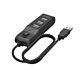 Hama External 4-Port USB 2.0 Hub, USB Powered, On/Off Switch, Black