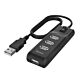 Hama External 4-Port USB 2.0 Hub, USB Powered, On/Off Switch, Black
