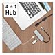 Hama 4-Port USB-C 3.2 Gen1 Hub w/ HDMI - 2x USB-A, 1x USB-C, 1x HDMI, Aluminium