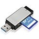 Hama External USB 3.0 Card Reader, SD/microSD, Silver, USB Powered