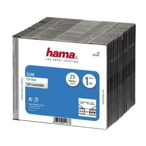Hama Slim CD Jewel Case 25 Pc BLK