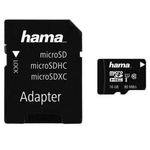 Hama MicroSDHC 16GB w/ Adapter BLK