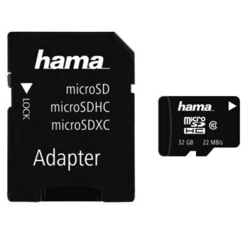 Hama MicroSDHC 32GB w/ Adapter BLK