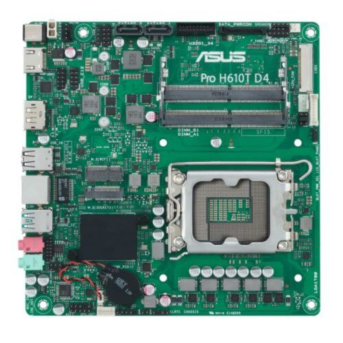 Asus PRO H610T D4-CSM - Corporate Stable Model, Intel H610, 1700, Thin Mini ITX, 2 DDR4 SO-DIMM, HDMI, DP, LVDS, 19v DC in, 1x M.2