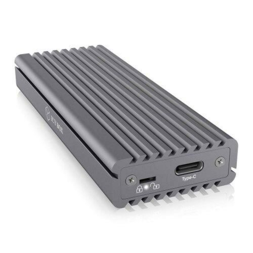 Icy Box (IB-1817M-C31) External M.2 NVMe SSD Enclosure, USB 3.1 Gen2 Type-C (USB-A cable included), Aluminium, Thermal Pad