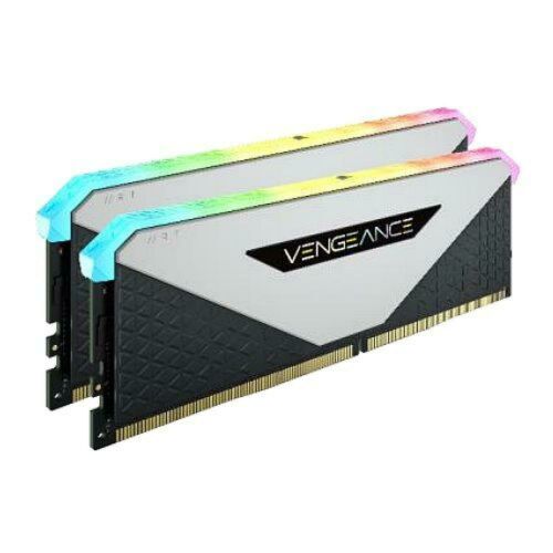 Corsair Vengeance RGB RT 32GB Memory Kit (2 x 16GB), DDR4, 3600MHz (PC4-28800), CL18, 10 LEDs, AMD Optimised, White
