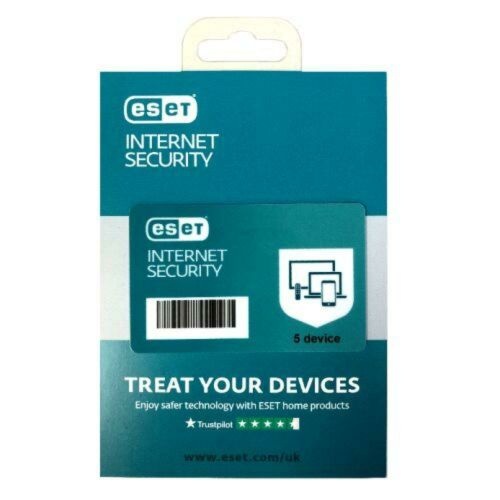 ESET Internet Security Retail Box 10 Pack  10 x 5 Device Licences  - 1 Year - PC, Mac, Linux & Android