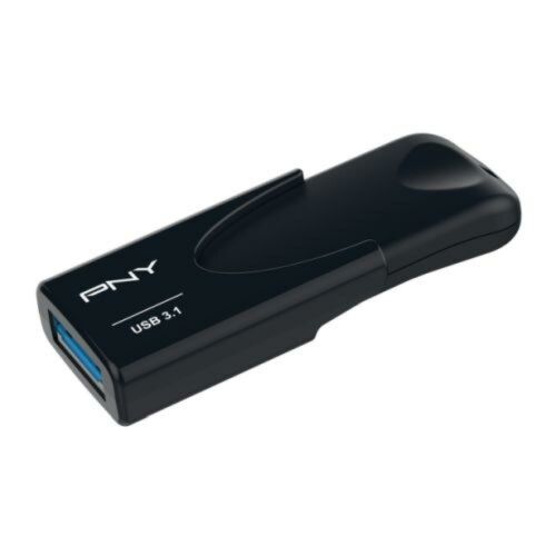 PNY 512GB USB 3.1 Memory Pen, Attache 4, Capless Sliding Design, Black