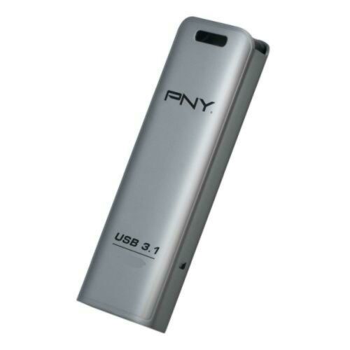 PNY 64GB USB 3.1 Memory Pen, Elite Steel, Capless Sliding Design, Durable Metal Housing