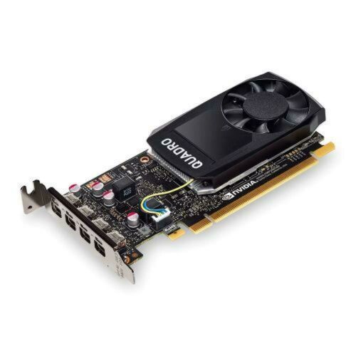 PNY Quadro P1000 Professional Graphics Card, 4GB DDR5, 640 Cores, 4 miniDP 1.2 (1 x DVI & 4 x DP adapters), Low Profile (Bracket Included), Retail
