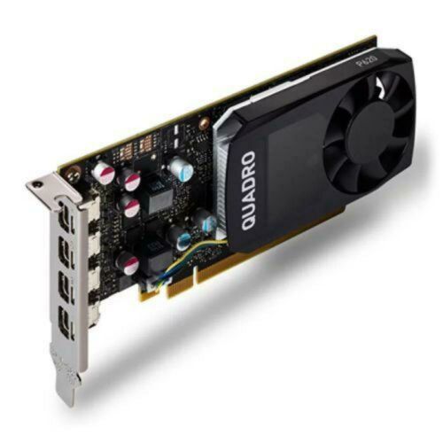 PNY Quadro P620 Professional Graphics Card, 2GB DDR5, 512 Cores, 4 miniDP 1.4 (4 x DP adapters), Low Profile (Bracket Included), Retail