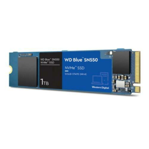 WD 1TB Blue SN550 M.2 NVMe SSD, M.2 2280, PCIe, 3D NAND, R/W 2400/1950 MB/s, 410K/405K IOPS